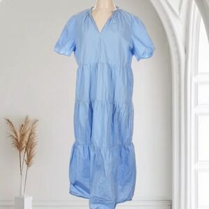 By Malene Birger Alania Tiered Dress Womens 44/US XL‎ 100% Organic Cotton Preppy